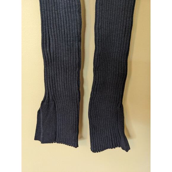 Central Park West NY Size XS Ribbed Drawstring Leggings Navy Flared Hem - Picture 4 of 8